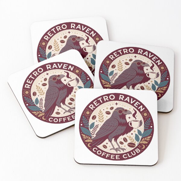 Item preview, Retro Raven Coffee Club  Coffee Sticker designed and sold by inkfusionhub99.