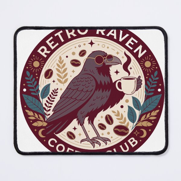 Item preview, Retro Raven Coffee Club Coffee Sticker designed and sold by inkfusionhub99.