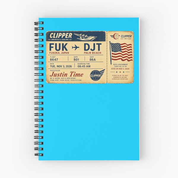 Item preview, ✈️ FUK → DJT Boarding Pass - LAST CALL FOR DEMOCRACY COLLECTION ✈️ - Vintage Classic Clipper - Passenger Justin Time designed and sold by WheelieGdArt.
