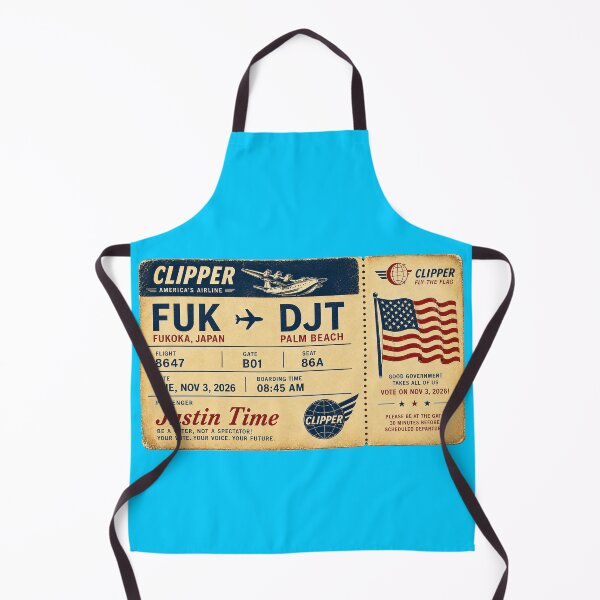 Item preview, ✈️ FUK → DJT Boarding Pass - LAST CALL FOR DEMOCRACY COLLECTION ✈️ - Vintage Classic Clipper - Passenger Justin Time designed and sold by WheelieGdArt.
