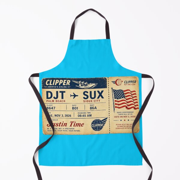 Item preview, ✈️ DJT → SUX Boarding Pass - LAST CALL FOR DEMOCRACY COLLECTION ✈️ - Vintage Classic Clipper - Passenger Justin Time designed and sold by WheelieGdArt.