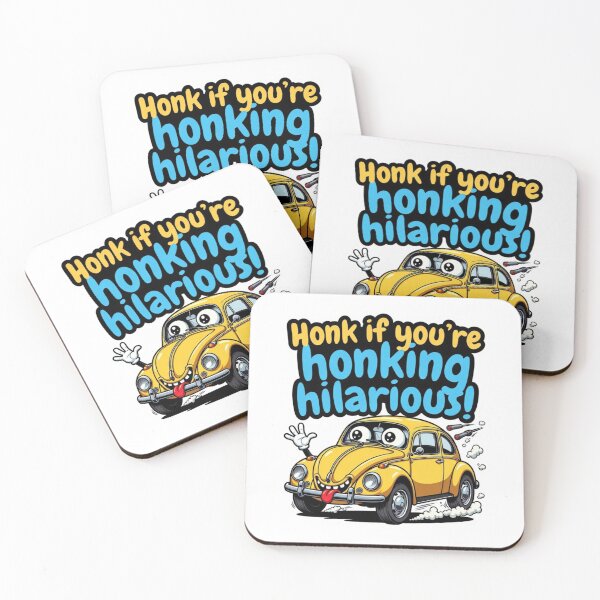 Item preview, Honk If You're Honking Hilarious Cartoon Car designed and sold by ExploreAura Studio.