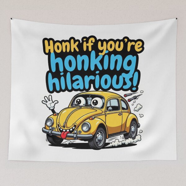 Item preview, Honk If You're Honking Hilarious Cartoon Car designed and sold by ExploreAura Studio.