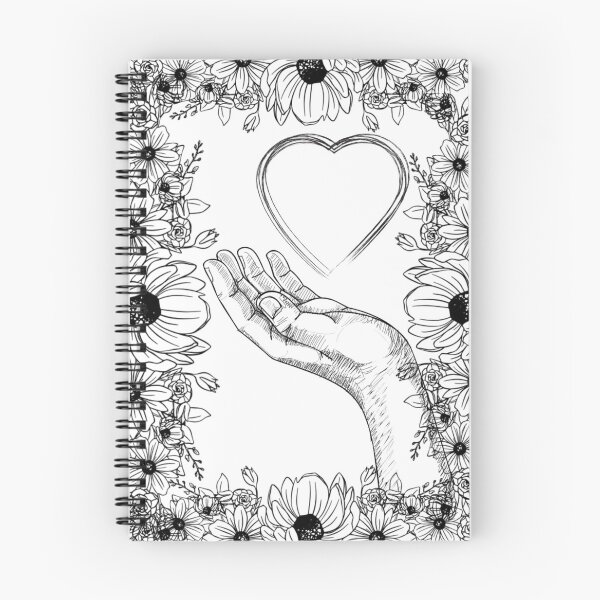 Item preview, Minimalist Aesthetic Hand Holding Heart Botanical Line Art designed and sold by DreamyBrushArt.