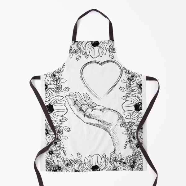 Item preview, Minimalist Aesthetic Hand Holding Heart Botanical Line Art designed and sold by DreamyBrushArt.