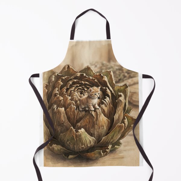 Item preview, Tiny Kitten on a Giant Dried Artichoke Miniature Illustration designed and sold by DuckOddity.