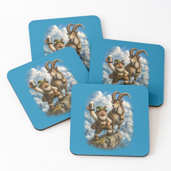 Item preview, King of the Peaks – Bavarian Gnome and Alpine Ibex designed and sold by Alpine-Ink.