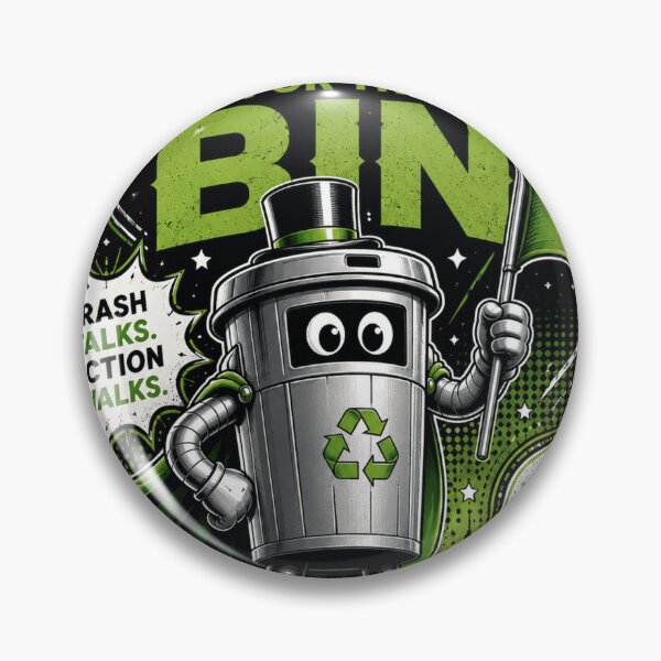 Item preview, Vote for the Bin – Funny Original Sci-Fi Trash Mascot designed and sold by LatestDesign95.