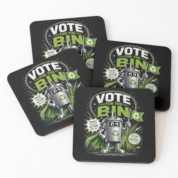 Item preview, Vote for the Bin – Funny Original Sci-Fi Trash Mascot designed and sold by LatestDesign95.
