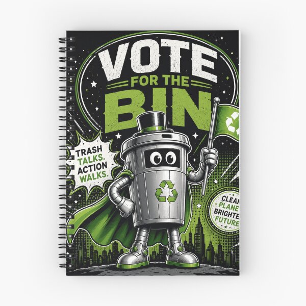 Item preview, Vote for the Bin – Funny Original Sci-Fi Trash Mascot designed and sold by LatestDesign95.