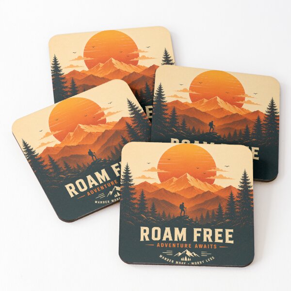 Item preview, Roam Free Adventure Awaits | Vintage Mountain Hiking Retro T-Shirt designed and sold by ZafTeez.