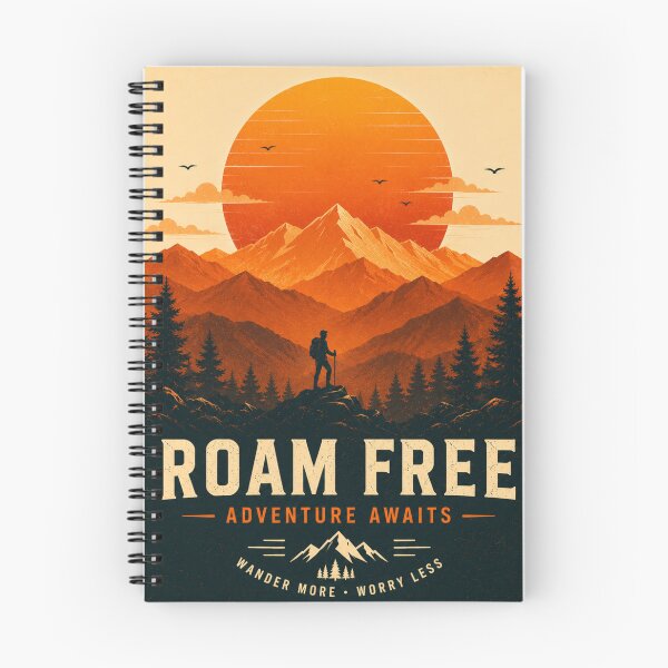 Item preview, Roam Free Adventure Awaits | Vintage Mountain Hiking Retro T-Shirt designed and sold by ZafTeez.