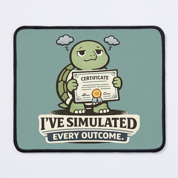 Item preview, Certified Overthinker Turtle Shirt, I've Simulated Every Outcome, Funny Anxiety Quote Tee, Overthinking Humor, Cute Turtle Graphic, Mental Health Gift designed and sold by MAD's Recreation Studio.