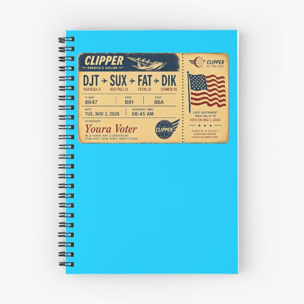 Item preview, ✈️ DJT → SUX → FAT → DIK Boarding Pass - LAST CALL FOR DEMOCRACY COLLECTION ✈️ - Vintage Classic Clipper - Passenger Passenger Youra Voter designed and sold by WheelieGdArt.
