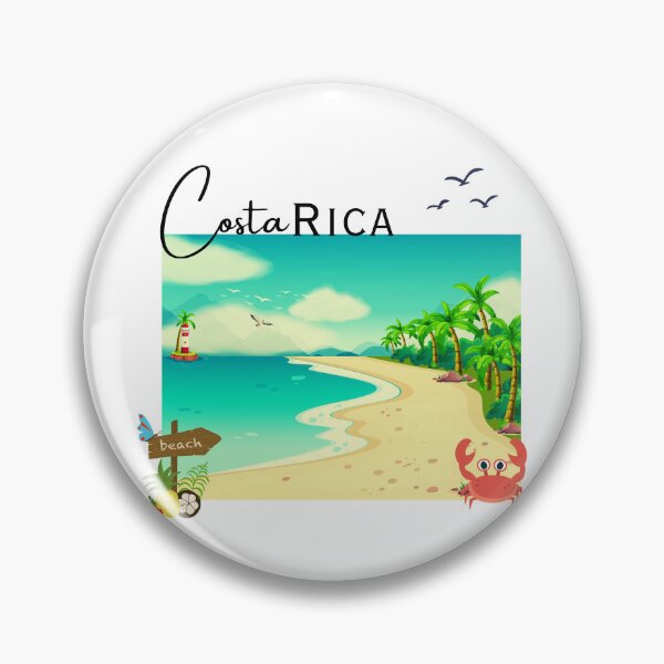 Item preview, Costa Rica Beach Paradise – Tropical Lighthouse & Palm Trees Illustration designed and sold by DonnaRaine.