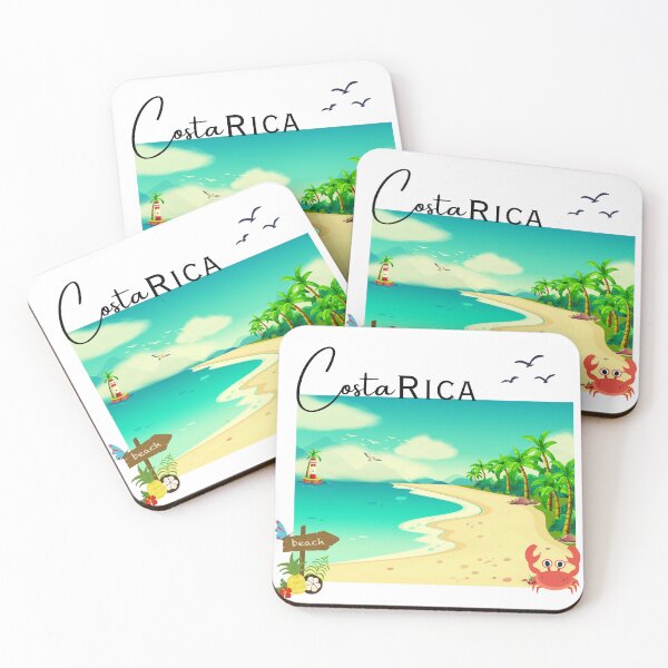 Item preview, Costa Rica Beach Paradise – Tropical Lighthouse & Palm Trees Illustration designed and sold by DonnaRaine.