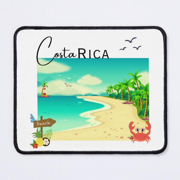 Item preview, Costa Rica Beach Paradise – Tropical Lighthouse & Palm Trees Illustration designed and sold by DonnaRaine.