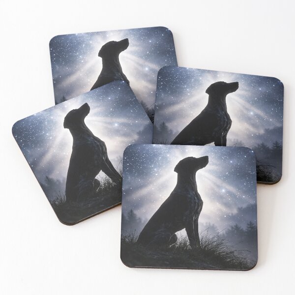 Item preview, Silhouetted German Shorthair Dog Under Starry Sky designed and sold by Stephanie Laird.