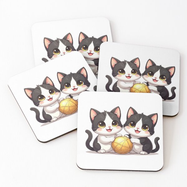 Item preview, Kawaii Twin Cats Playing with Yarn designed and sold by PrintforDesign.