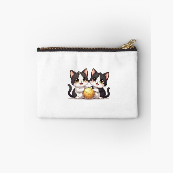 Aperçu de l'œuvre Chatons jumeaux kawaii jouant avec de la laine créée et vendue par PrintforDesign.