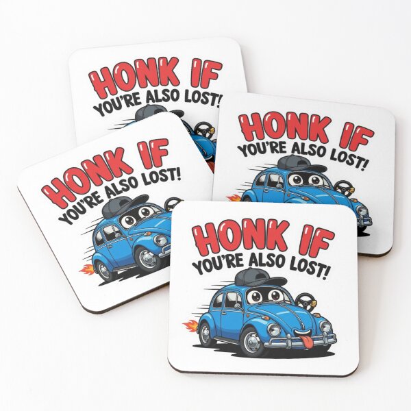 Item preview, Honk If You're Also Lost Cartoon Car designed and sold by ExploreAura Studio.