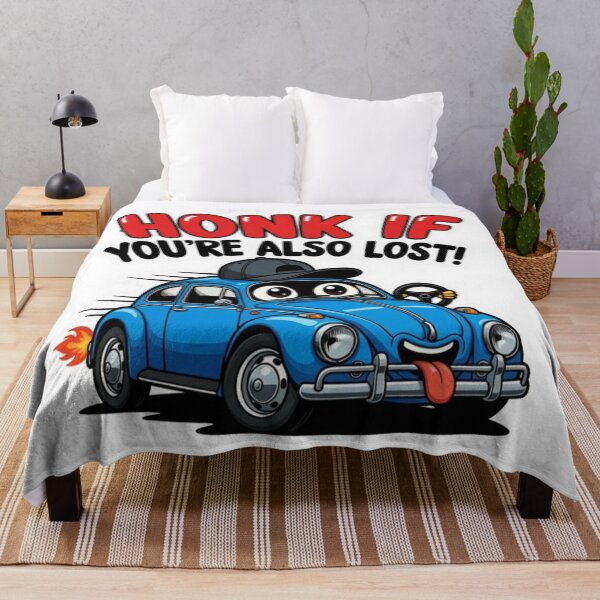 Item preview, Honk If You're Also Lost Cartoon Car designed and sold by ExploreAura Studio.