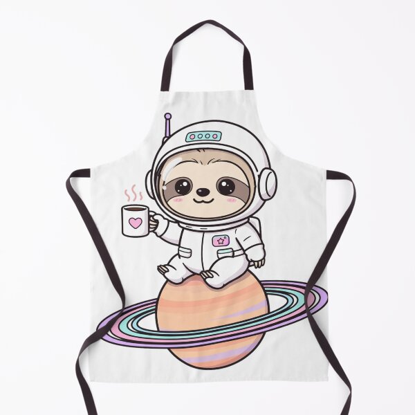 Item preview, Retro 80s Sloth Astronaut Drinking Coffee on Saturn Kawaii designed and sold by FantasyPearl.