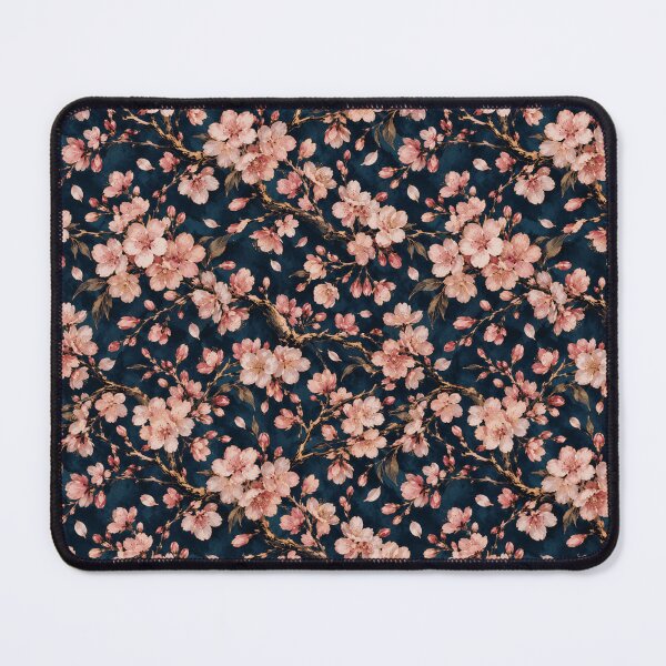 Item preview, Cherry Blossom Gold Ink Japanese Seamless Pattern designed and sold by Inkworksbyshery.