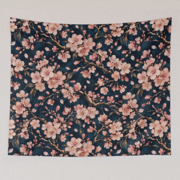 Item preview, Cherry Blossom Gold Ink Japanese Seamless Pattern designed and sold by Inkworksbyshery.