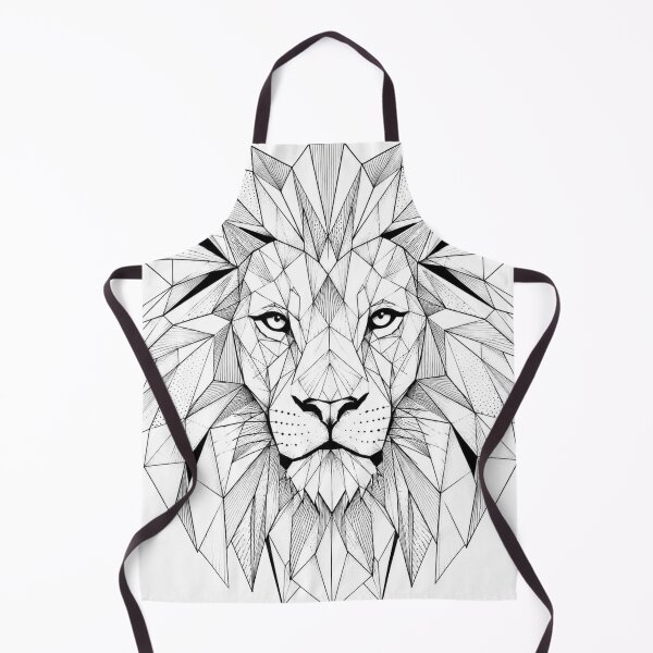 Item preview, Geometric Lion Portrait | Black and White Line Art designed and sold by SmikiM.