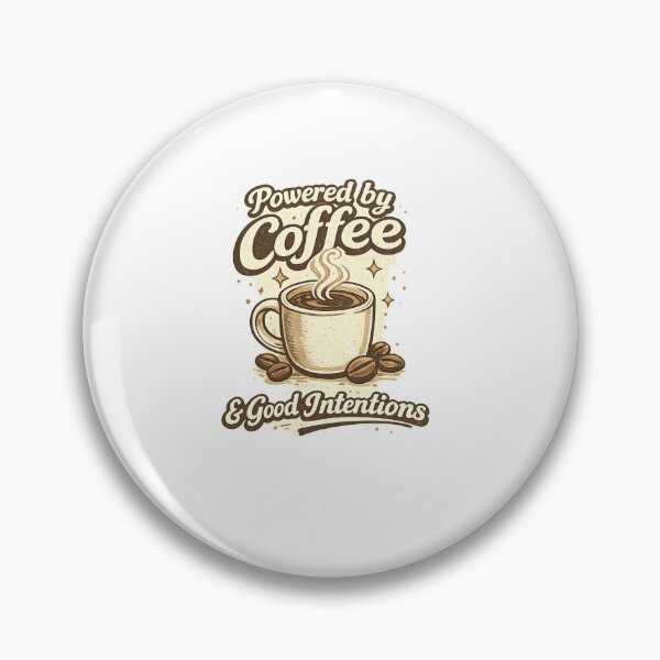 Item preview, Powered by Coffee & Good Intentions | Retro Coffee Lover Design designed and sold by ✨ Daily Vibe Studio ✨.