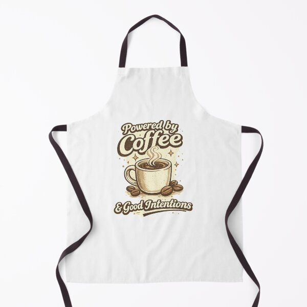 Item preview, Powered by Coffee & Good Intentions | Retro Coffee Lover Design designed and sold by ✨ Daily Vibe Studio ✨.