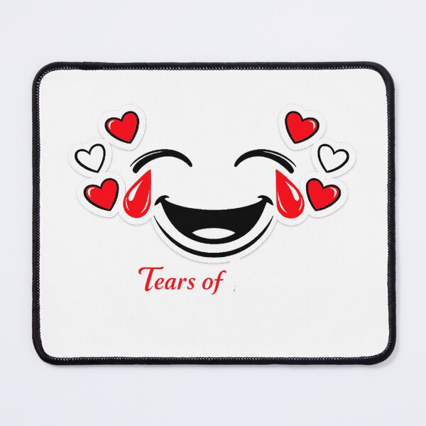 Item preview, Tears of wording in black and white face emoji with smile and hearts designed and sold by wallartofmio.