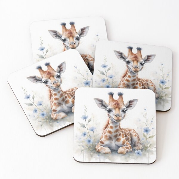 Item preview, Watercolour Baby Giraffe Canvas Wall Art – Whimsical Nursery Decor designed and sold by CodellCreations.
