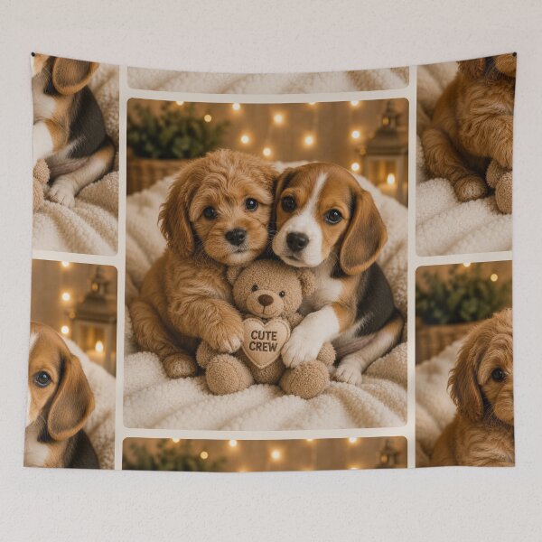 Item preview, Cute Puppy Duo Cute Crew Friends designed and sold by BagFactoryUK.