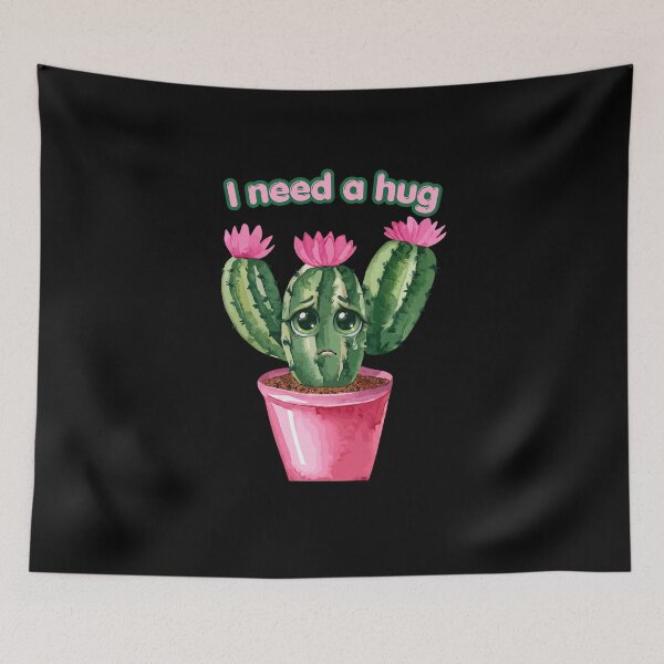 Item preview, I Need a Hug Cute Sad Cactus | Kawaii Plant Lover Funny Introvert Design designed and sold by emiliacreations.