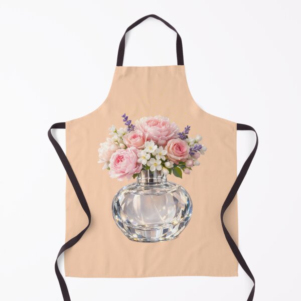 Item preview, Aesthetic Crystal Perfume Bottle with Blooming Rose and Lavender Bouquet designed and sold by CreativeArtistL.