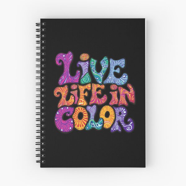 Item preview, Live Life In Color - Retro 70s Psychedelic Groovy Typography designed and sold by Larams Studio.