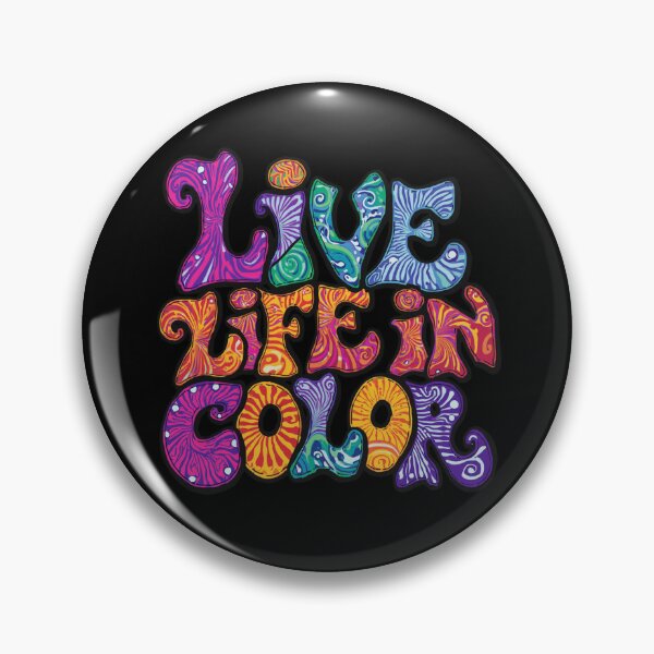 Item preview, Live Life In Color - Retro 70s Psychedelic Groovy Typography designed and sold by Larams Studio.
