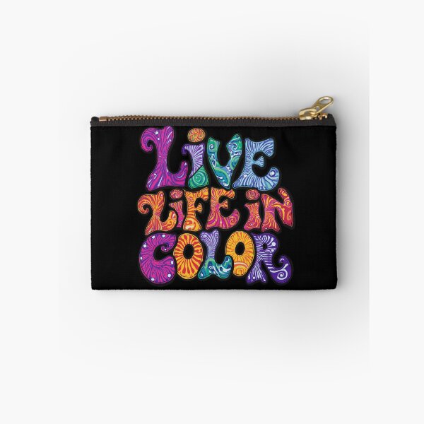 Item preview, Live Life In Color - Retro 70s Psychedelic Groovy Typography designed and sold by Larams Studio.