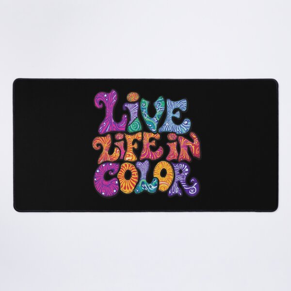 Item preview, Live Life In Color - Retro 70s Psychedelic Groovy Typography designed and sold by Larams Studio.