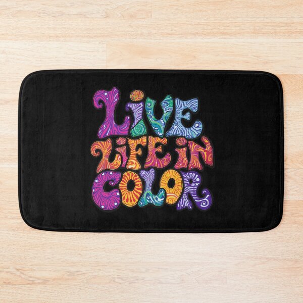 Item preview, Live Life In Color - Retro 70s Psychedelic Groovy Typography designed and sold by Larams Studio.
