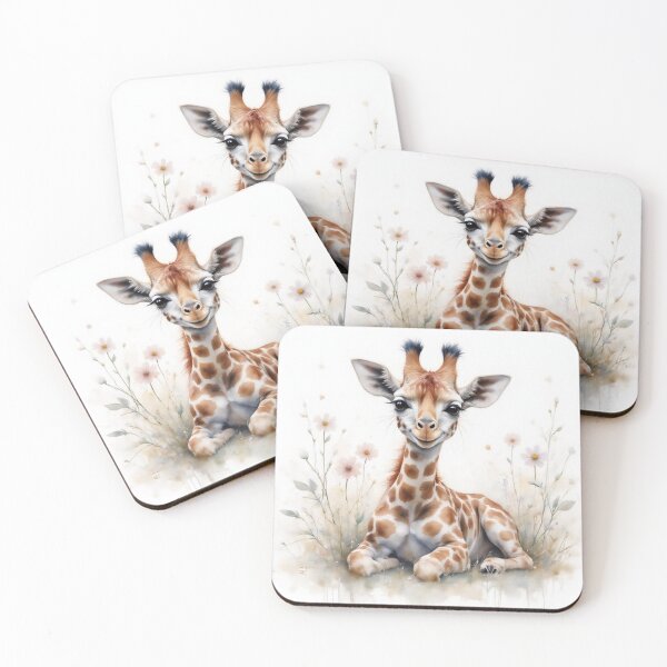 Item preview, Watercolour Baby Giraffe Canvas Wall Art – Whimsical Nursery Decor designed and sold by CodellCreations.