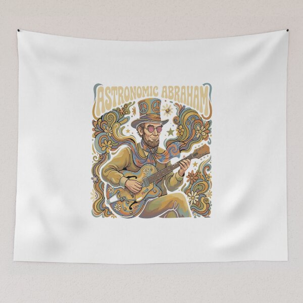 Item preview, Astronomic Abraham Lincoln Playing Guitar | Psychedelic Hippie Vintage Music Art designed and sold by FouChan.