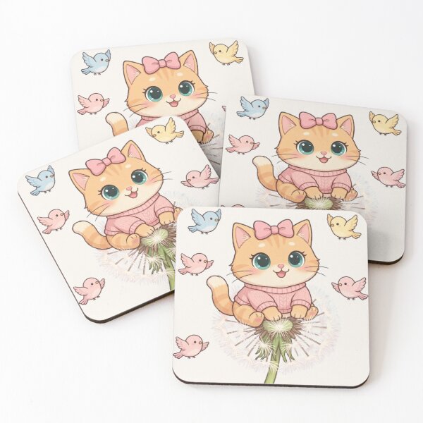 Item preview, Cute Kitten on Dandelion Bloom designed and sold by Moody Vibes Studio.