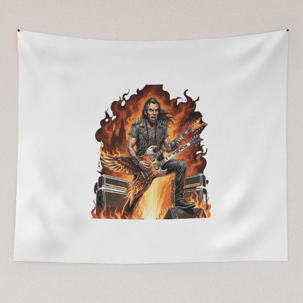 Item preview, Heavy Metal Abraham Lincoln Guitarist | Rock Guitar Vintage Patriotic Illustration designed and sold by FouChan.