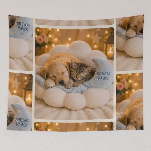 Item preview, Dream Paws Sleeping Puppy and Kitten Friends designed and sold by BagFactoryUK.