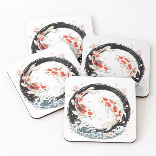 Item preview, Japanese Koi Fish – Sakura & Enso Circle designed and sold by ichiyori.