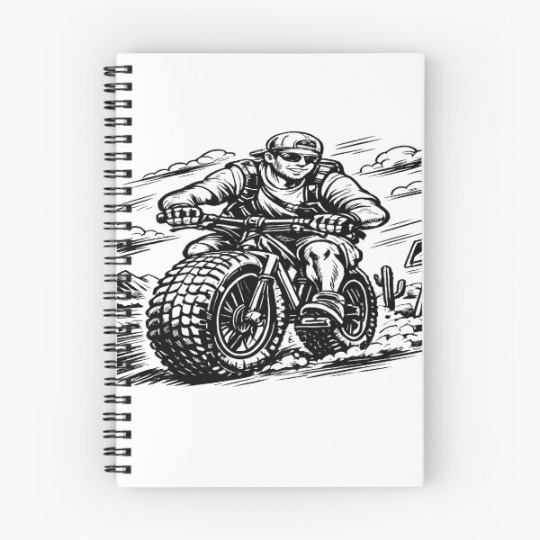 Item preview, Big Tire Bicycle Rider Comic | Black & White Cycling T-Shirt Design designed and sold by Lifehackerplus1.