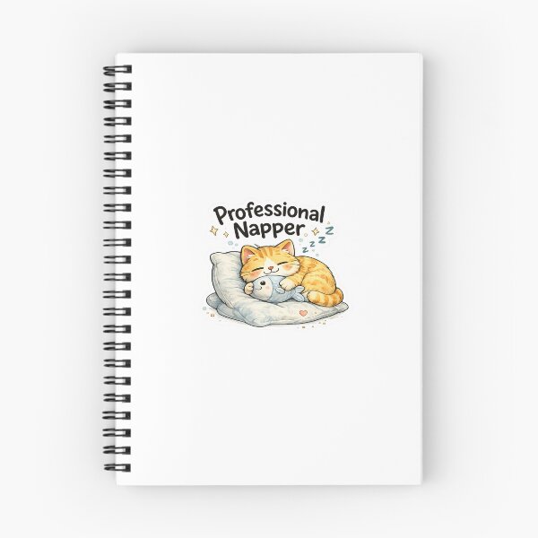 Item preview, Professional Napper Cat Sticker | Cute Sleeping Orange Cat Meme designed and sold by Doodle ⭐⭐⭐⭐⭐.